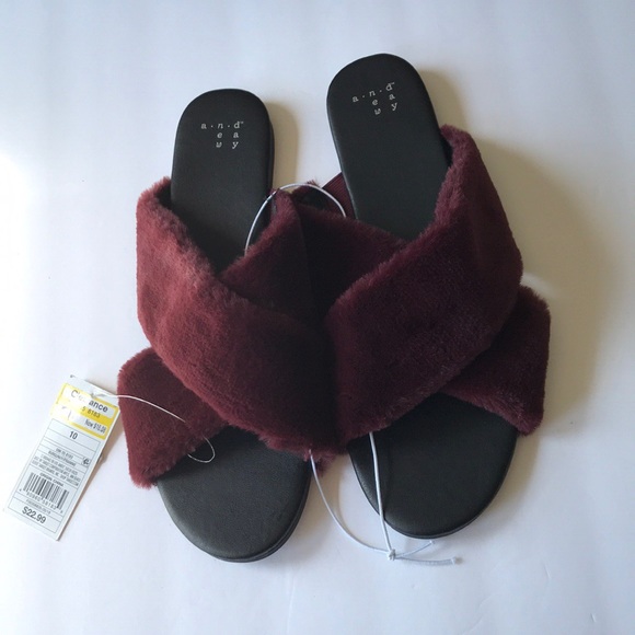 a.n.d Frannie Crossband Faux Fur Slide Sandal - Picture 2 of 5